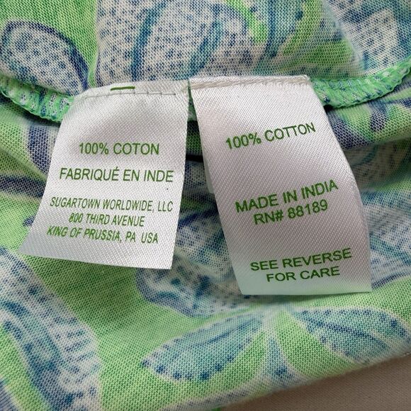 NWT Lilly Pulitzer Mini Geanna Swing Dress Green Floral XL 12 - 14 Kids Cotton - Picture 10 of 11